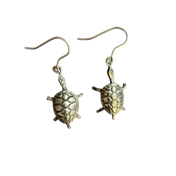 Fashion Jewelry Jewelry - ✨ 3/$15 ✨ Silver Toned Turtle Dangle Earrings